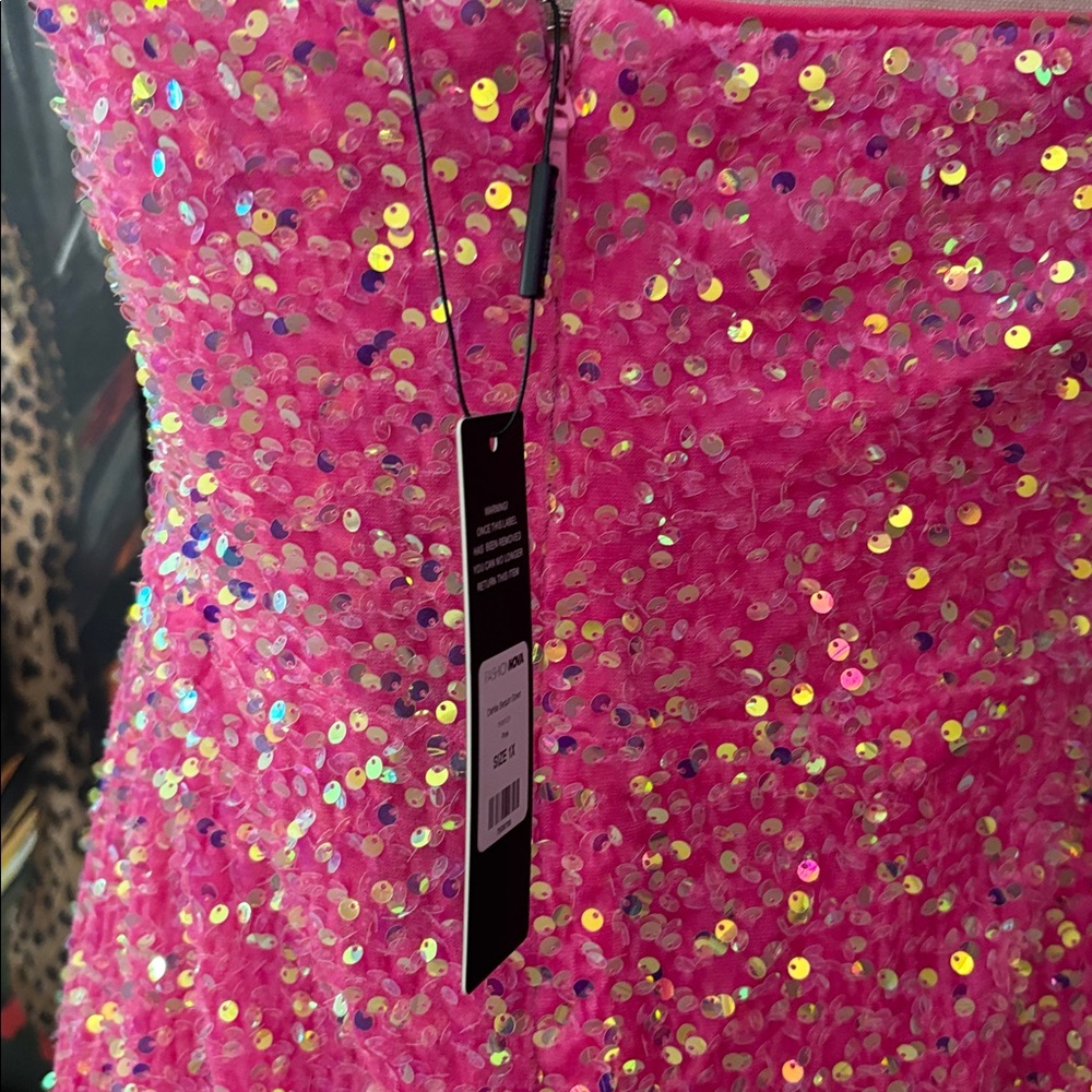 Pink Sequin Maxi Gown - Picture 6 of 7